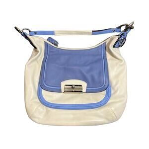 Coach Blue and Cream Shoulder Bag